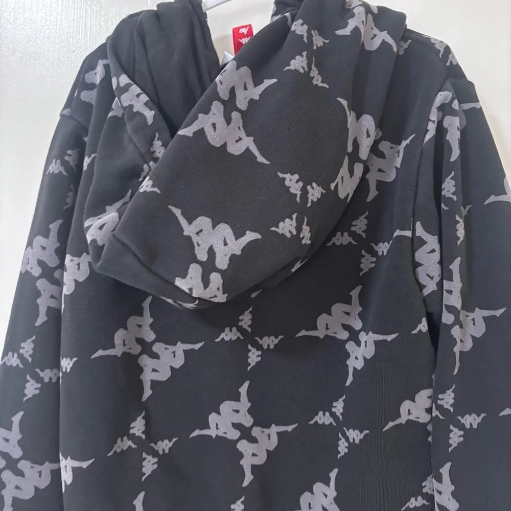 Kappa Kids Black gray Logo Hooded Sweatshirt size 6